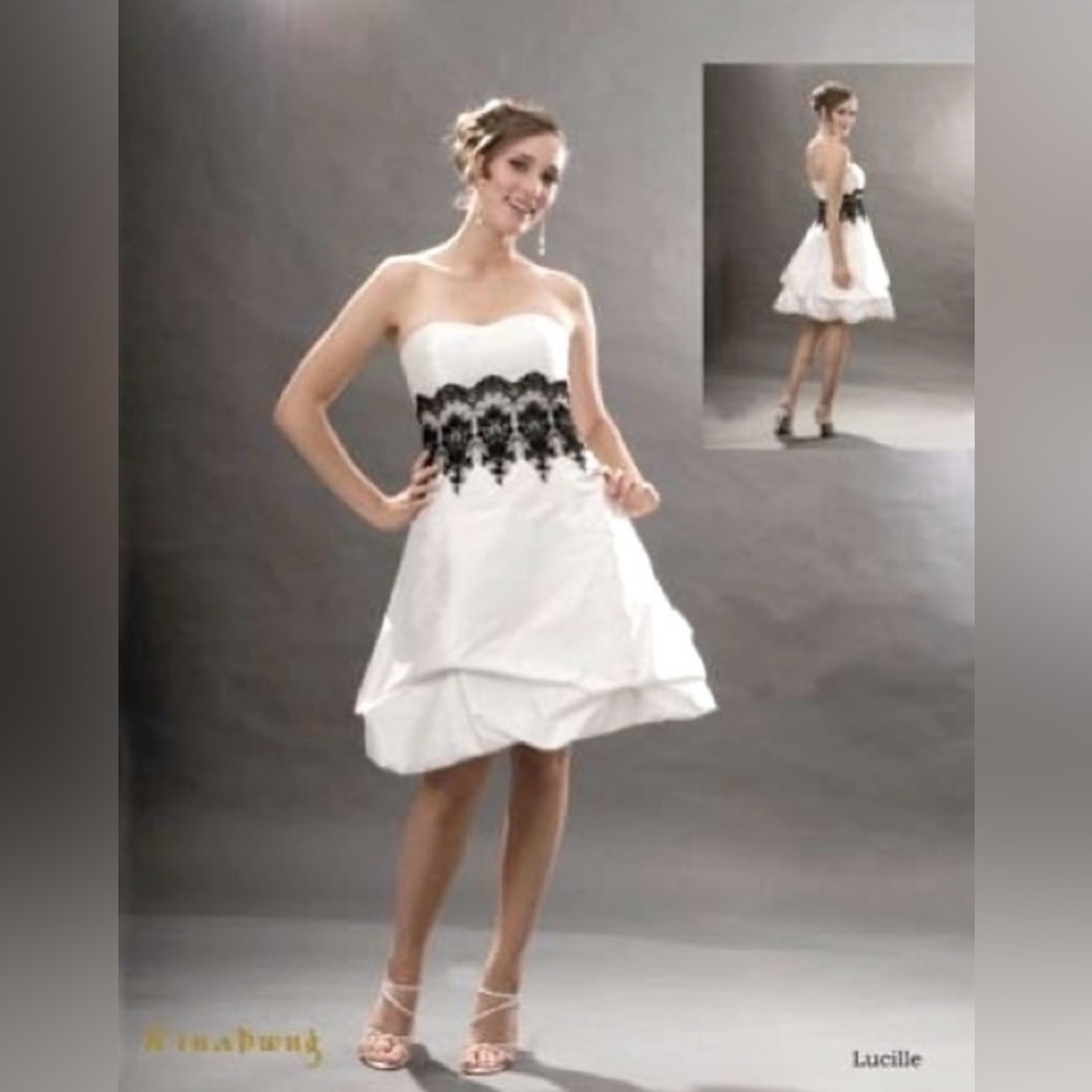 Lucille raw silk short a-line couture wedding dress